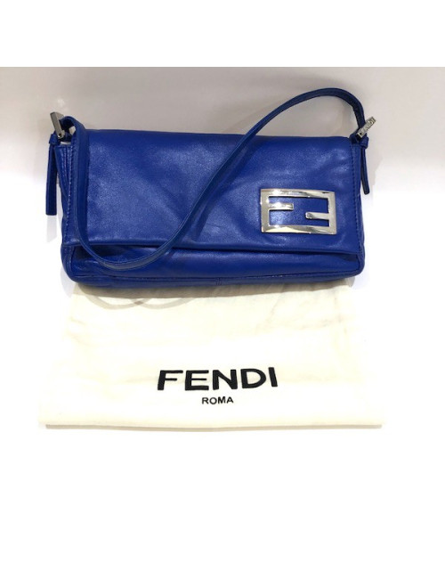  Sac FENDI cuir lisse bleu éléctrique