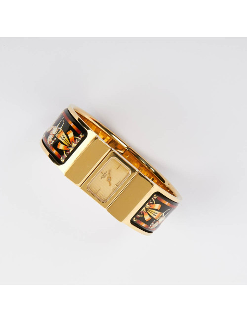 Montre loquet Clic Clac HERMES émail et doré