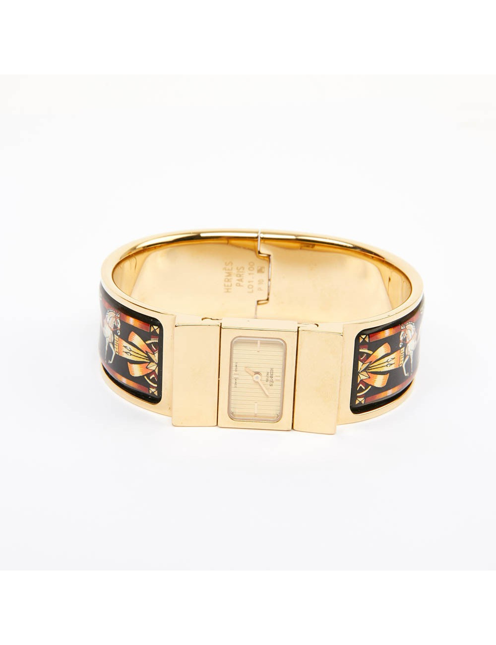 Montre loquet Clic Clac HERMES émail et doré