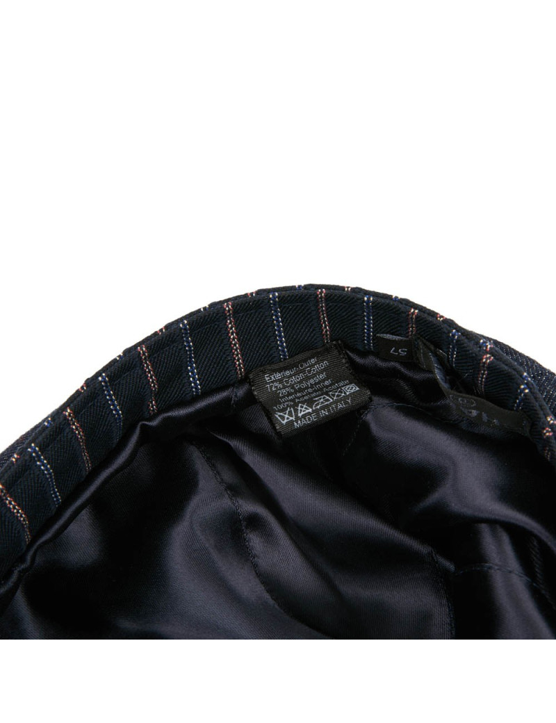 CHANEL Denim and Striped Camellia Beret - Occasion Certified Authentic