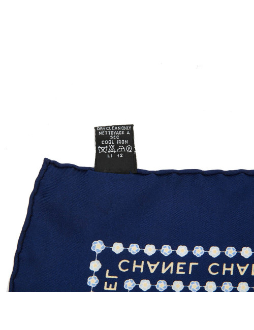 Gavroche CHANEL soie CC bleue