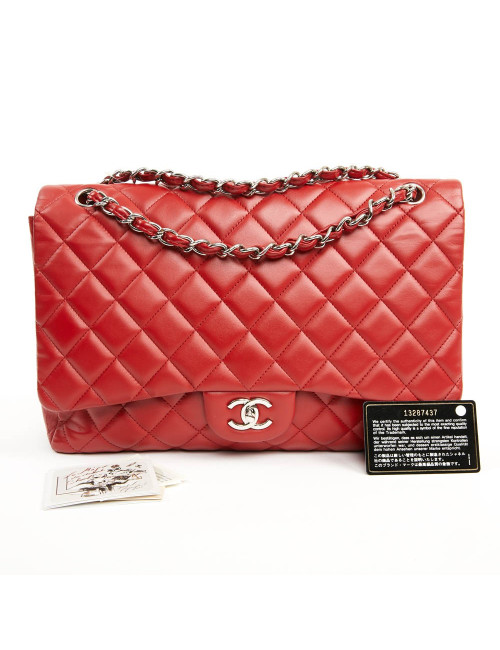 Sac Jumbo CHANEL cuir d'agneau rouge