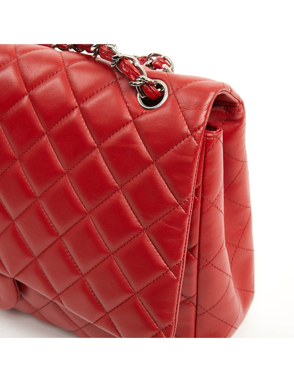 Sac Jumbo CHANEL cuir d'agneau rouge