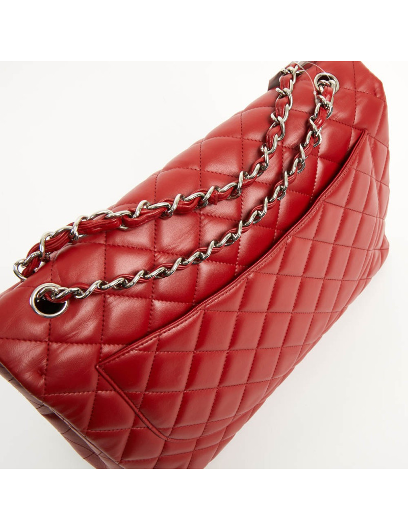 Sac Jumbo CHANEL cuir d'agneau rouge