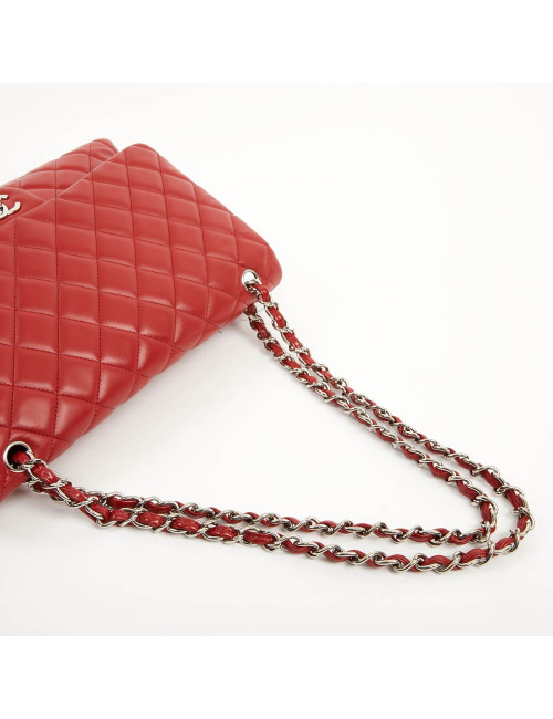 Sac Jumbo CHANEL cuir d'agneau rouge
