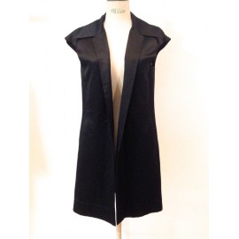 Long black silk CHANEL jacket size 40