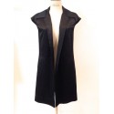 Long black silk CHANEL jacket size 40