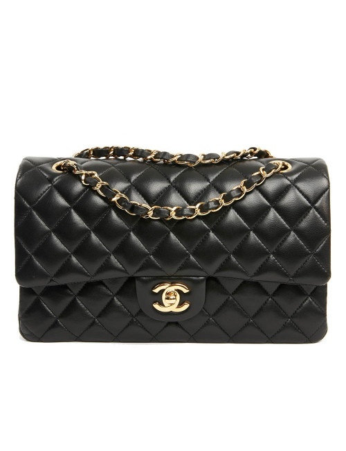 Timeless chanel cuir d'agneau noir 
