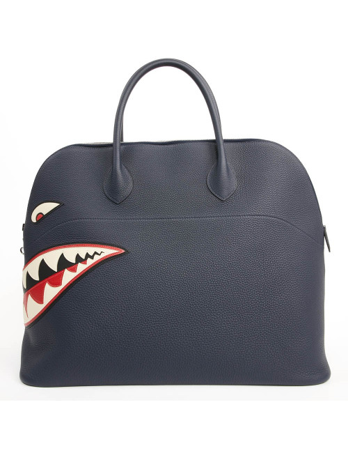 Bolide HERMES Shark togo bleu nuit