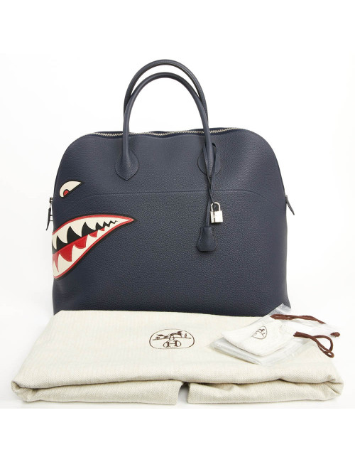 Bolide HERMES Shark togo bleu nuit