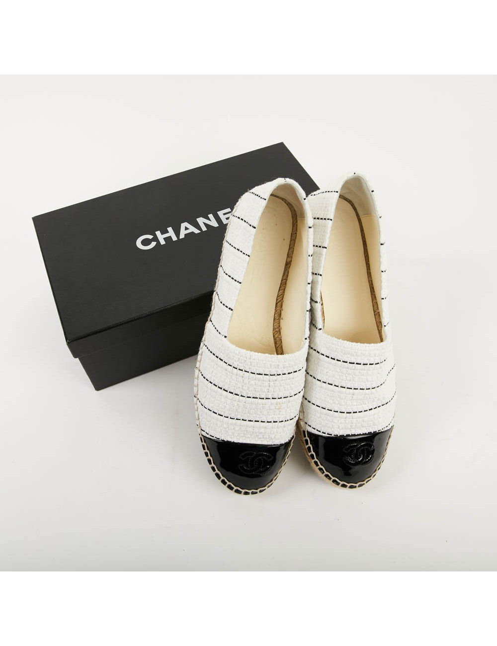 CHANEL Espadrilles Tweed Pat T 39