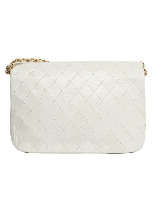 Sac CHANEL Vintage cuir blanc