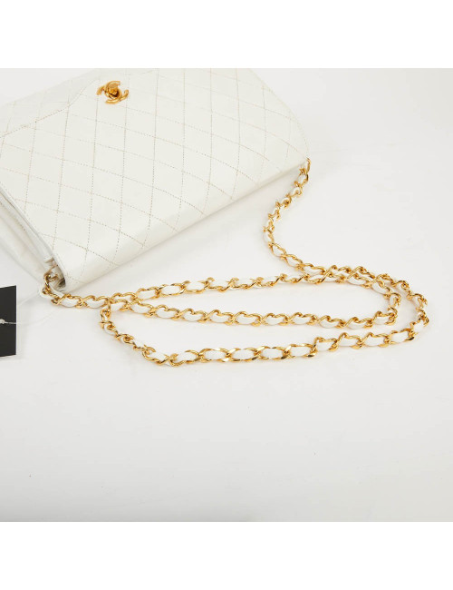 Sac CHANEL Vintage cuir blanc