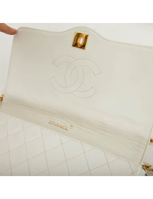 Sac CHANEL Vintage cuir blanc