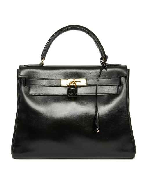 Kelly 32 HERMES cuir box et alligator