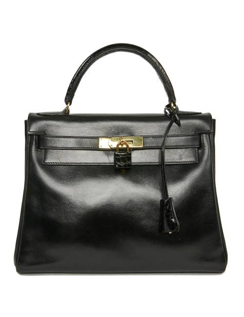 Kelly 28 HERMES cuir box et alligator