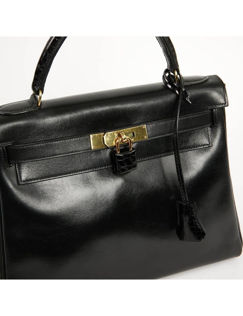 Kelly 28 HERMES cuir box et alligator