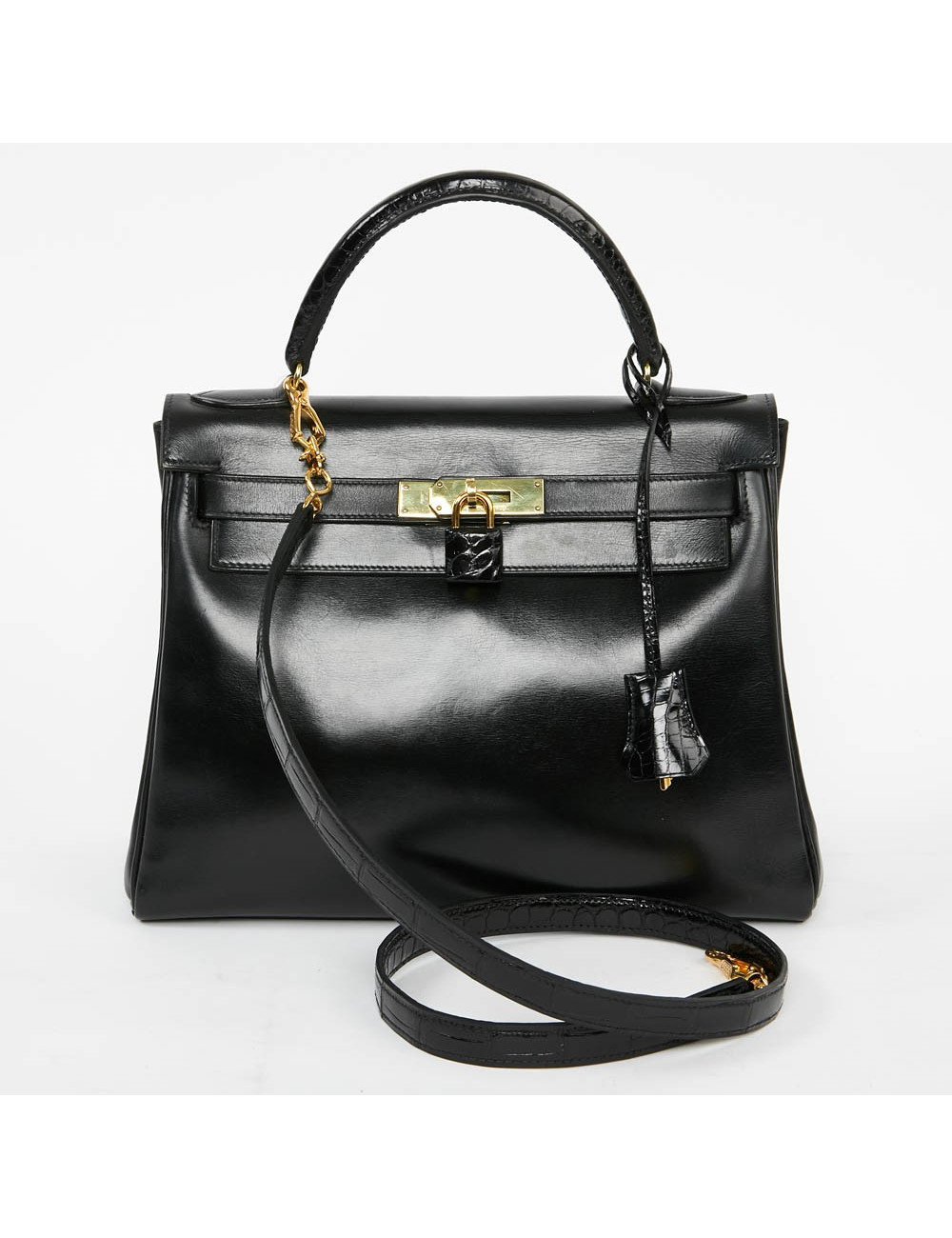 Kelly 28 HERMES cuir box et alligator