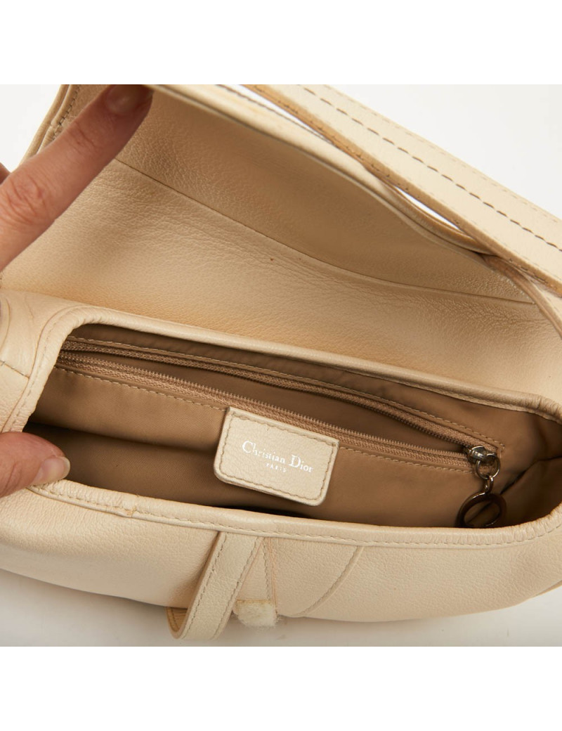Sac DIOR Saddle cuir beige