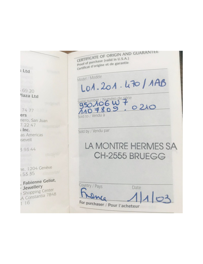 Montre loquet Clic Clac HERMES émail et doré