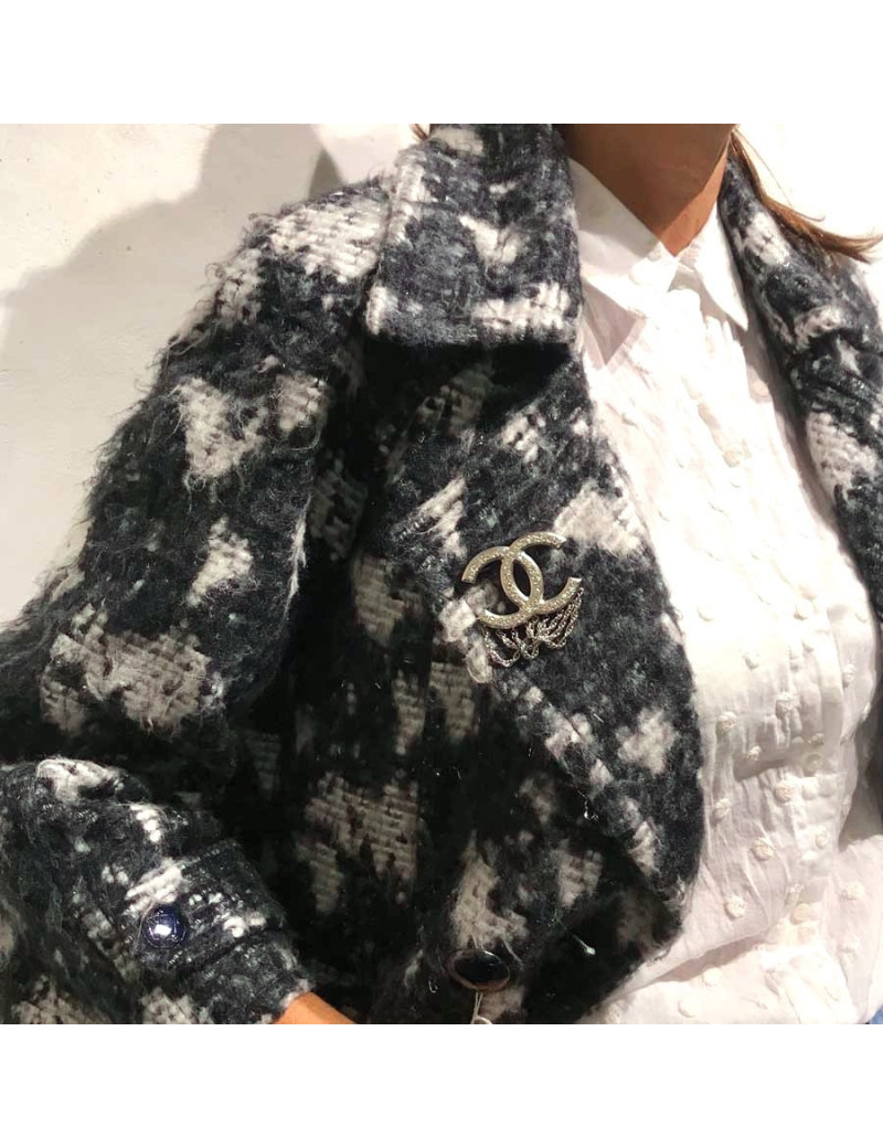 Broche CHANEL chainettes argent