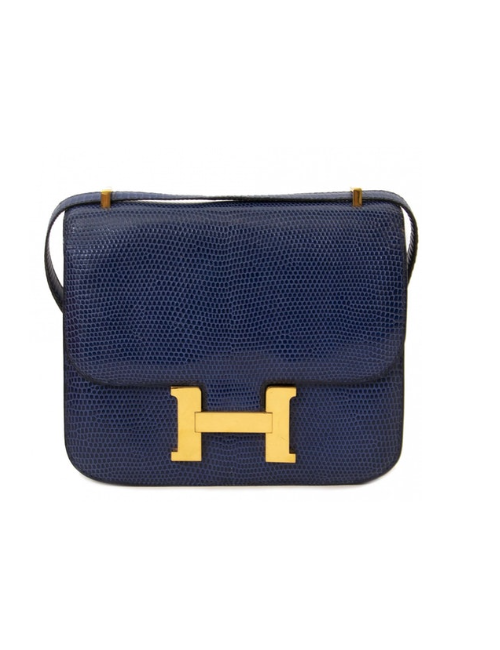 Sac Constance mini HERMES bleu saphir