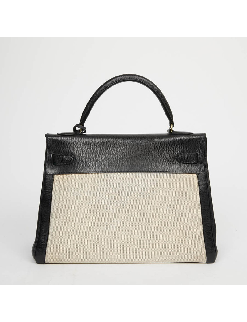 Kelly 32 HERMES toile et cuir