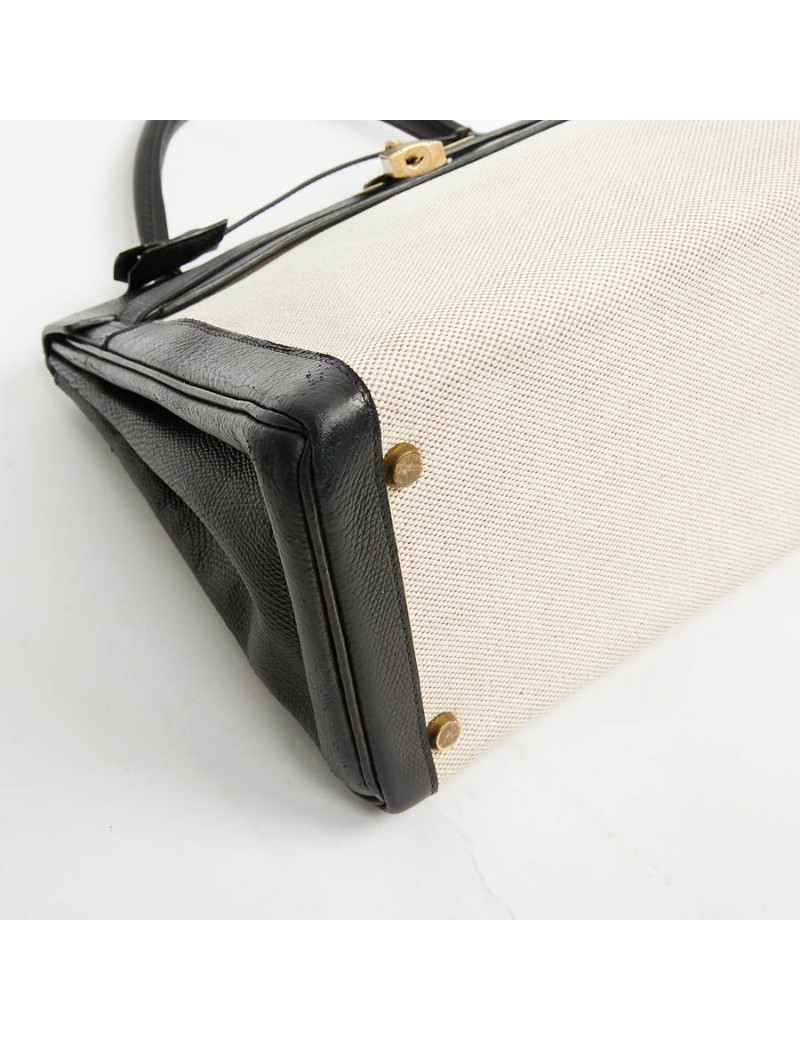 Kelly 32 HERMES toile et cuir