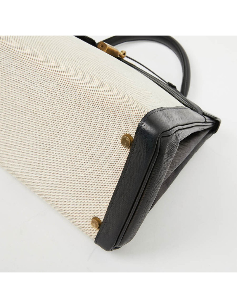Kelly 32 HERMES toile et cuir