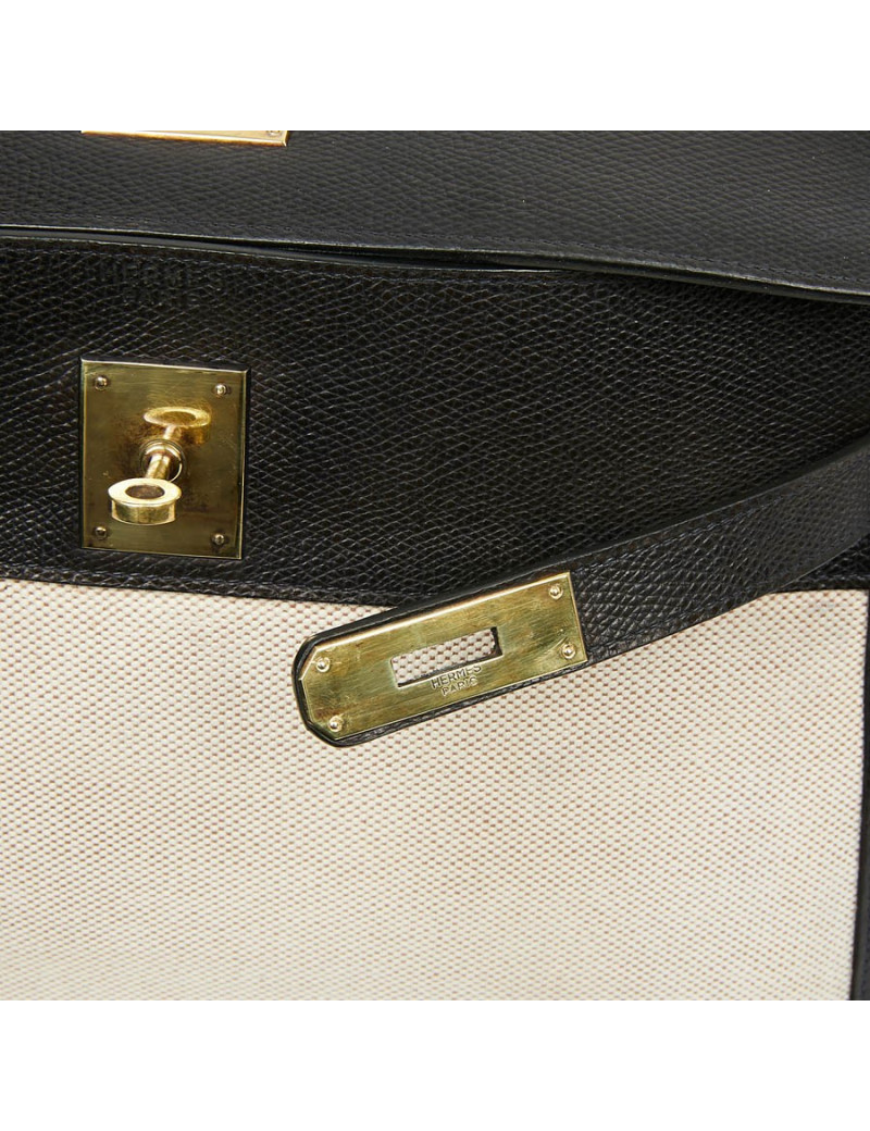 Kelly 32 HERMES toile et cuir