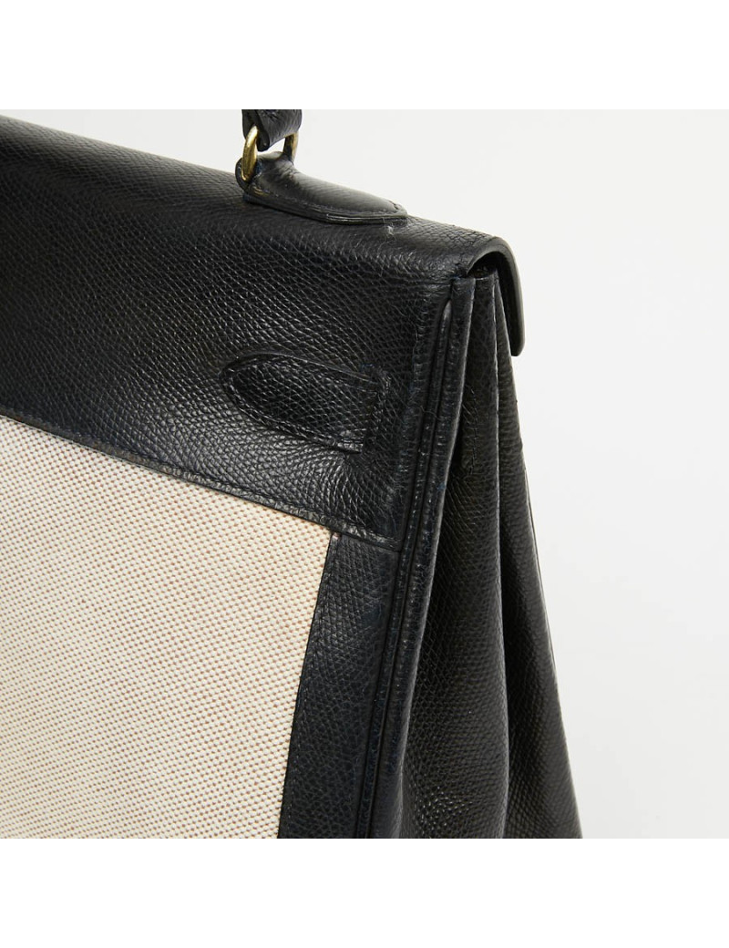 Kelly 32 HERMES toile et cuir