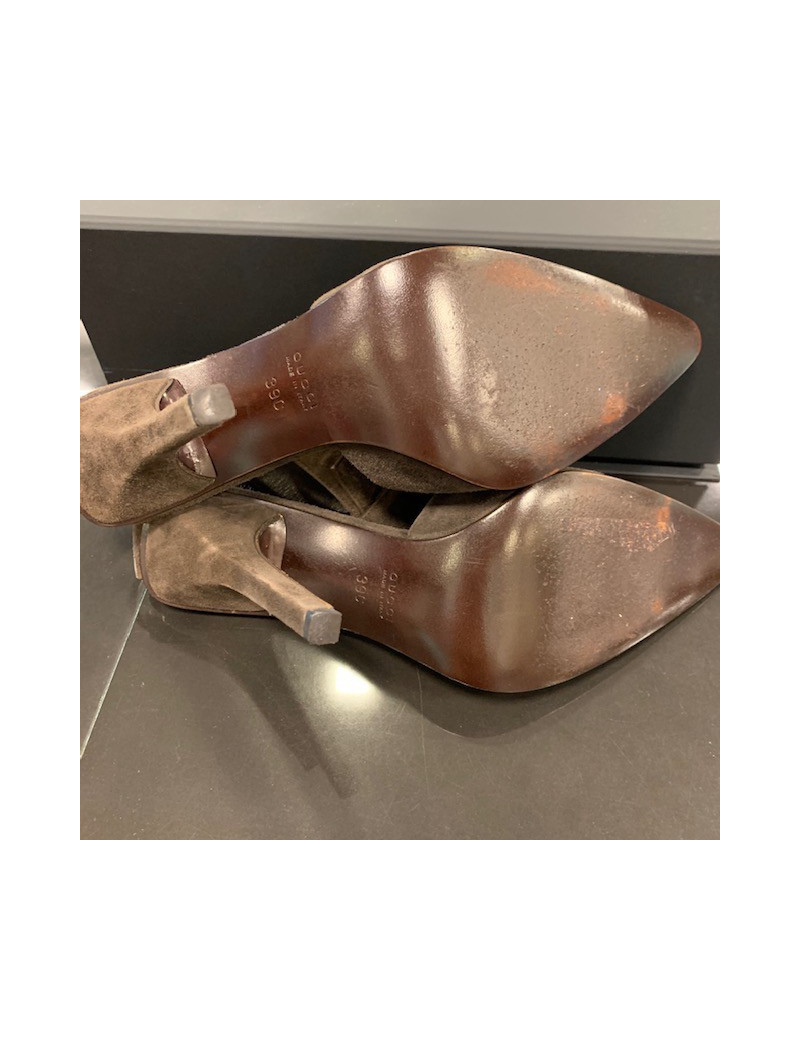 Sandales hautes GUCCI T39C daim marron