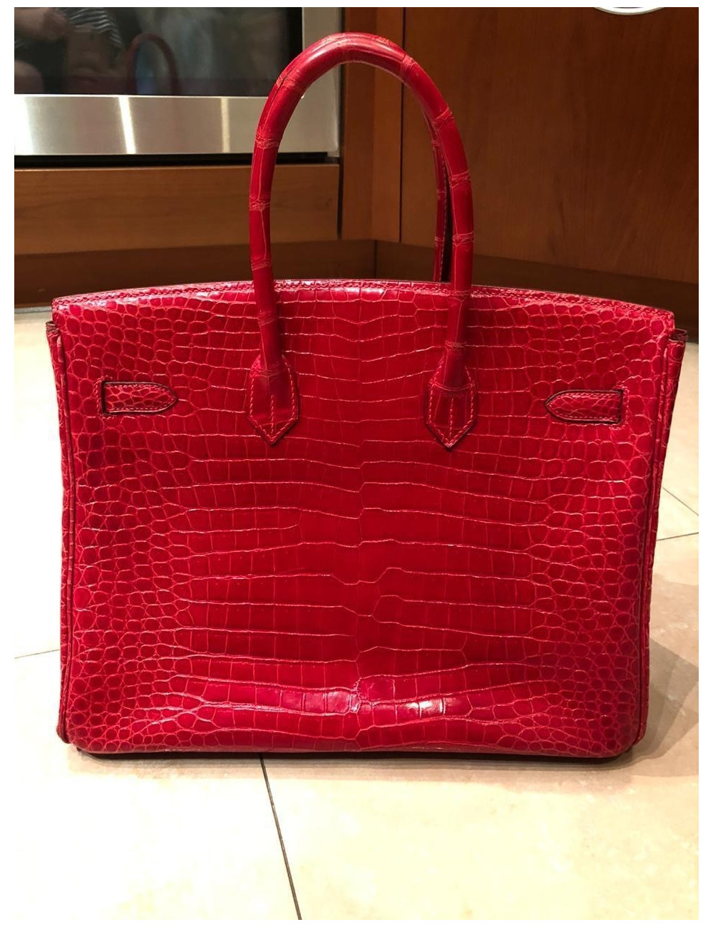 Birkin 35 HERMES alligator rouge braise