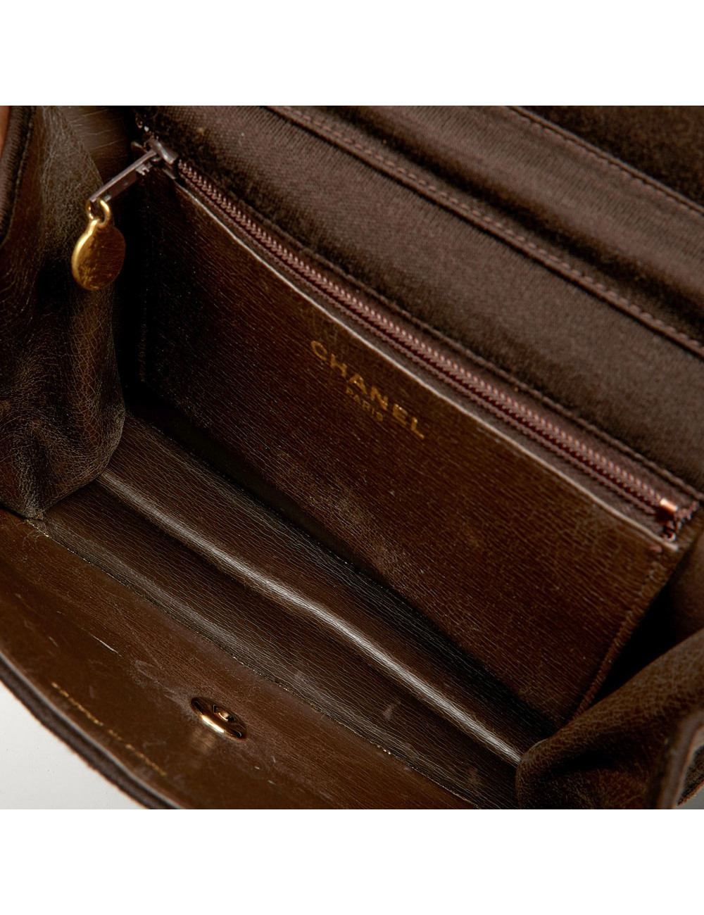 Chanel vintage brown jersey bag