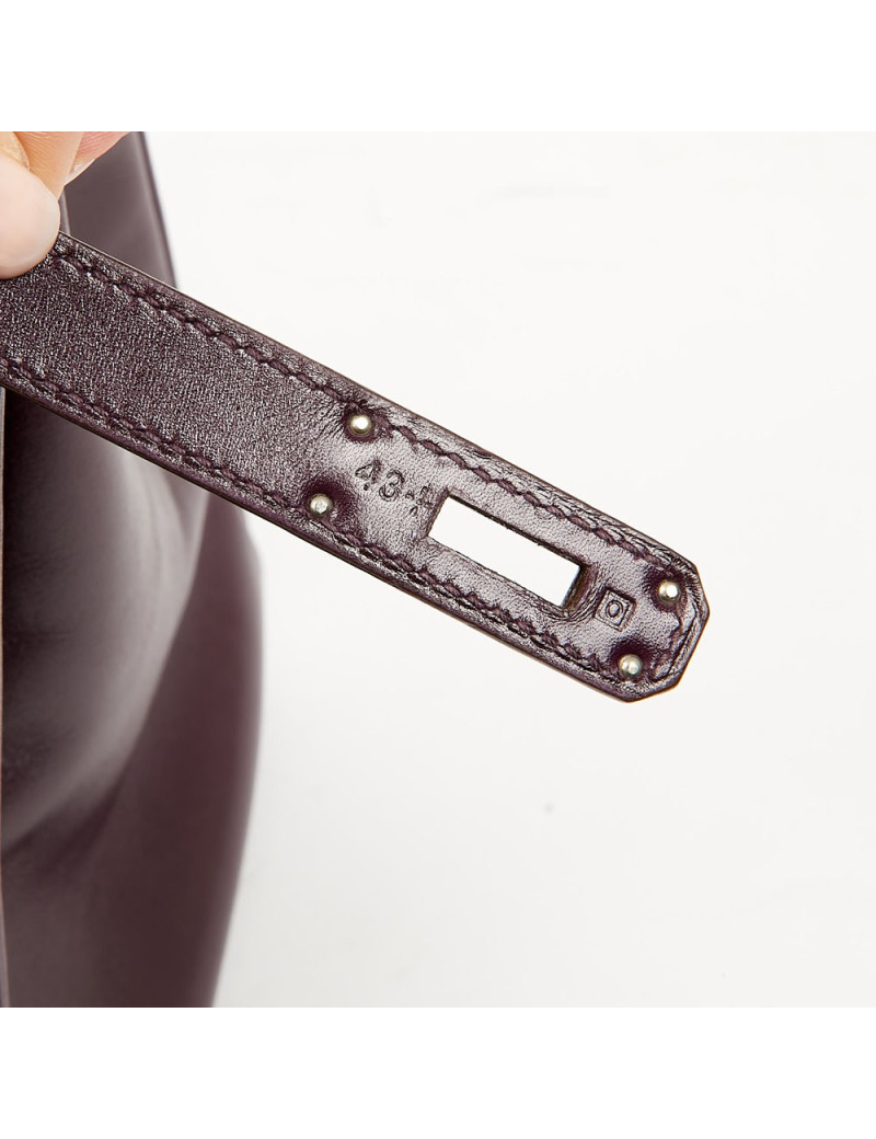 Sac à main Birkin 35 HERMES raisin cuir box