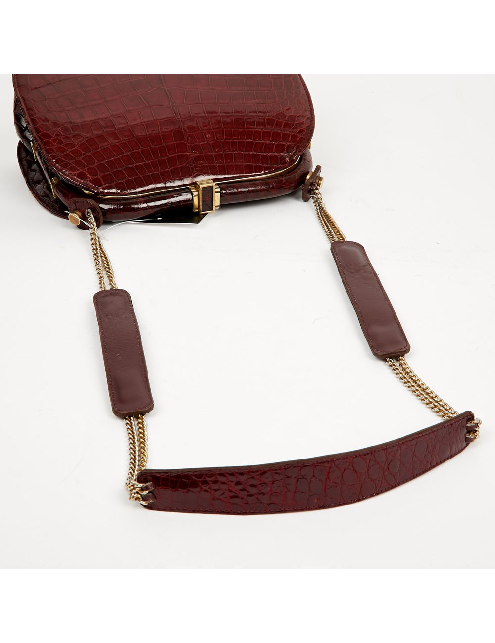Sac croco bordeaux vintage