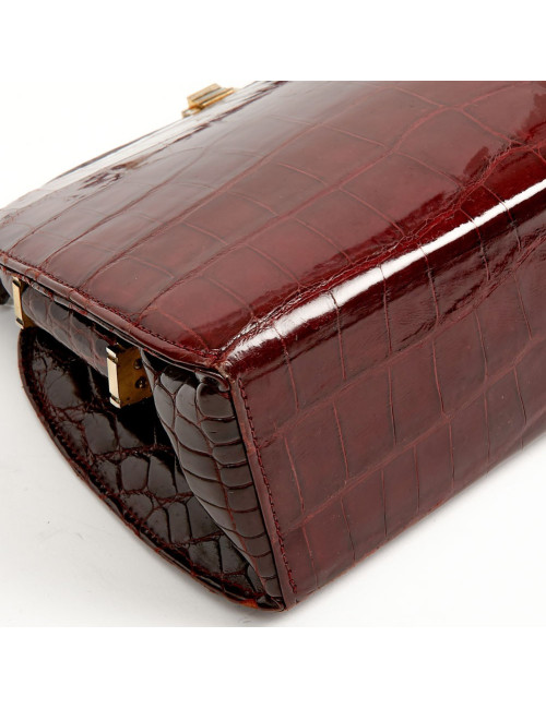Sac croco bordeaux vintage