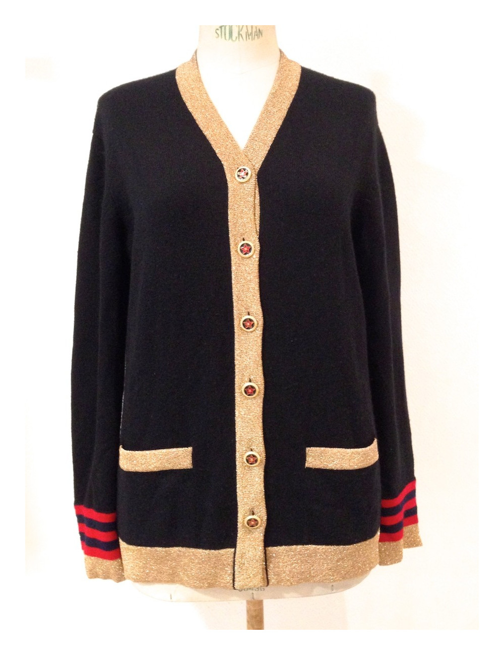 Gilet CHANEL en maille de cachemire noir T38