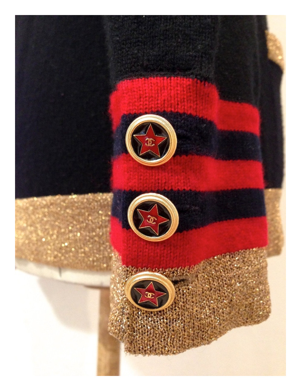 Gilet CHANEL en maille de cachemire noir T38