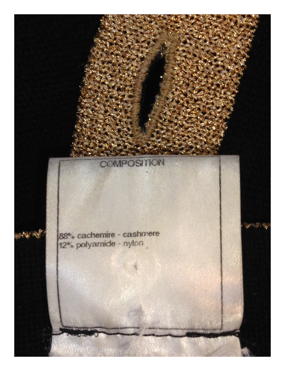 Gilet CHANEL en maille de cachemire noir T38