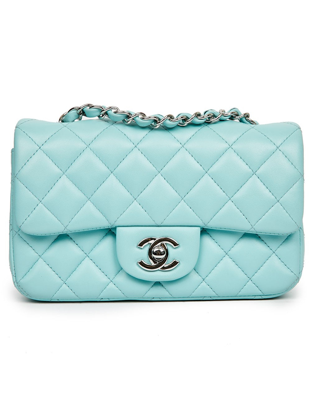 Timeless CHANEL cuir lisse turquoise