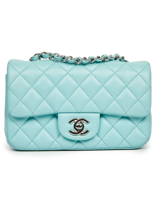 Timeless CHANEL cuir lisse turquoise