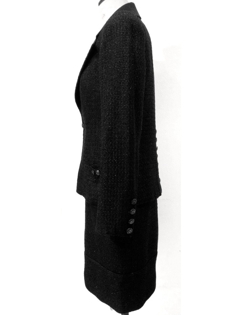 Tailleur avec robe CHANEL noir pailleté