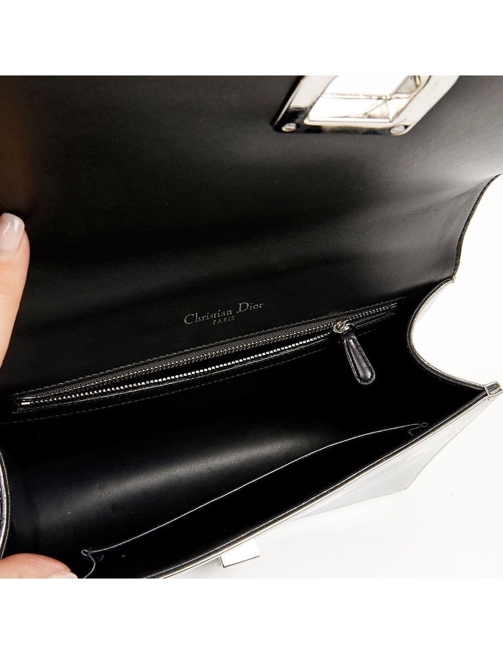 Sac à main Diorama DIOR cuir argent 