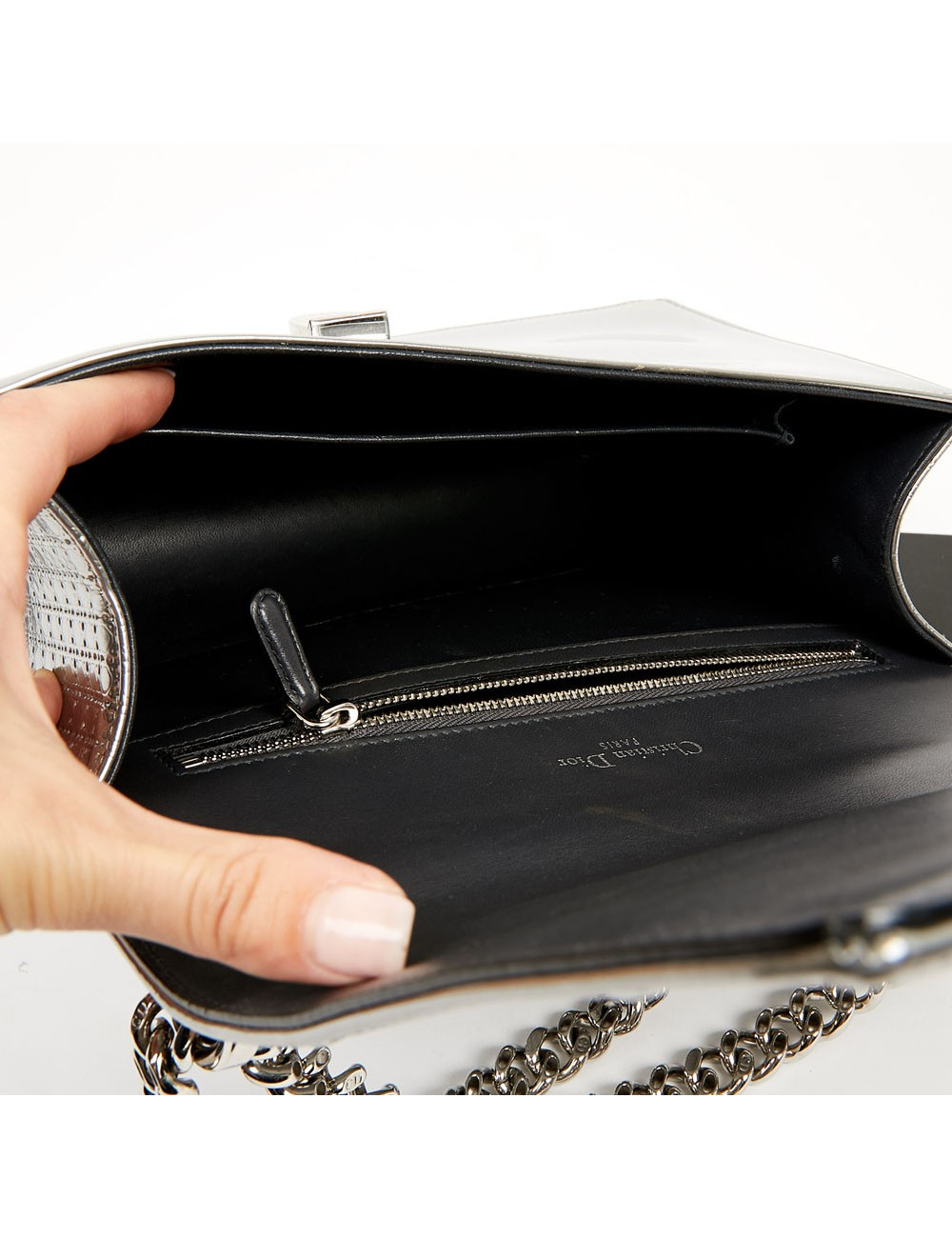 Sac à main Diorama DIOR cuir argent 