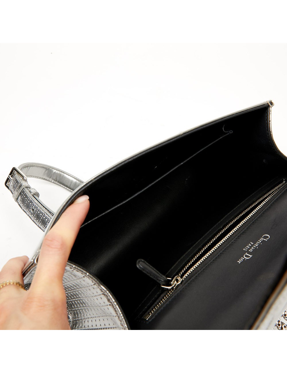 Sac à main Diorama DIOR cuir argent 