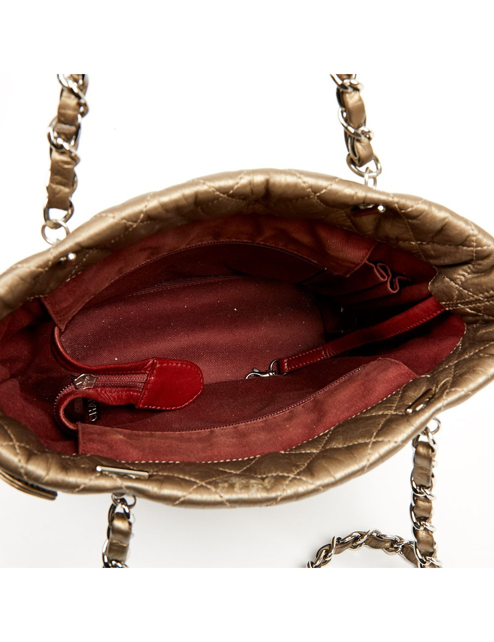 CHANEL Copper Quilted Leather Bucket Bag