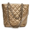 CHANEL Copper Quilted Leather Bucket Bag