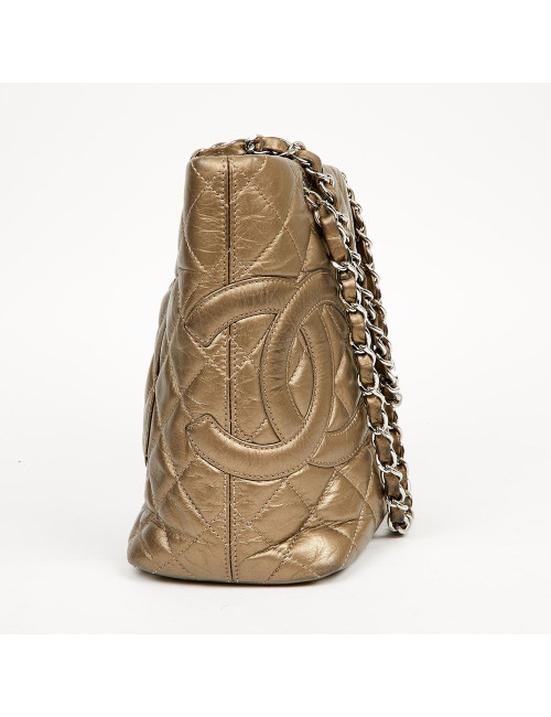 CHANEL Copper Quilted Leather Bucket Bag