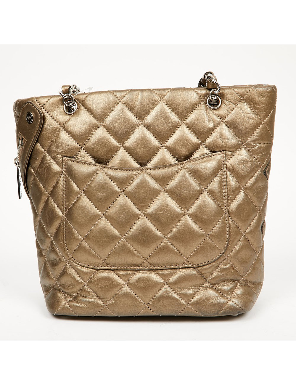 CHANEL Copper Quilted Leather Bucket Bag